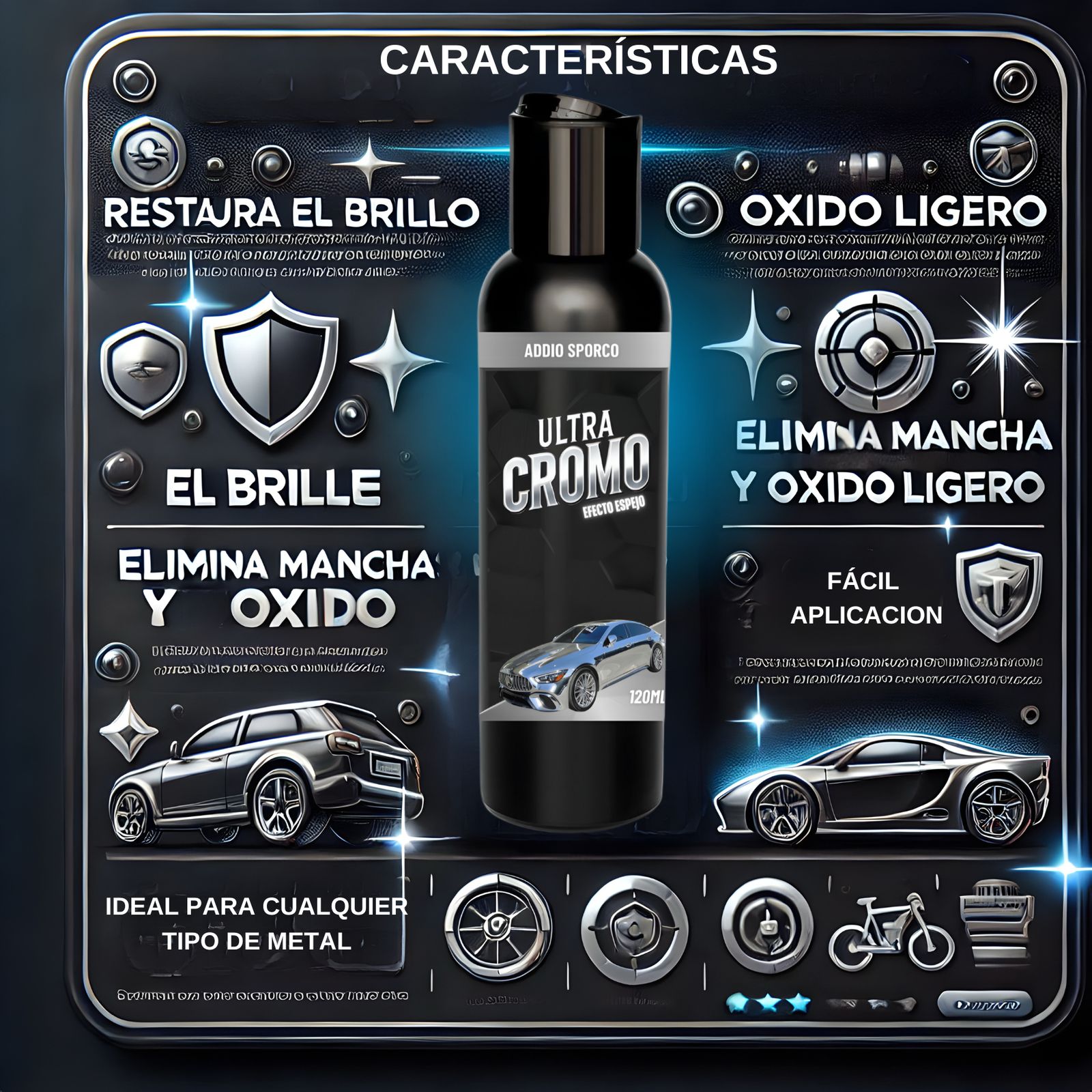 Miniatura 2 de ULTRA CROMO PULIDO 120ML + ESTOPA